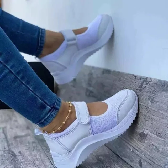 Women Solid Mesh Cut Out Platform Sneaker Shoes