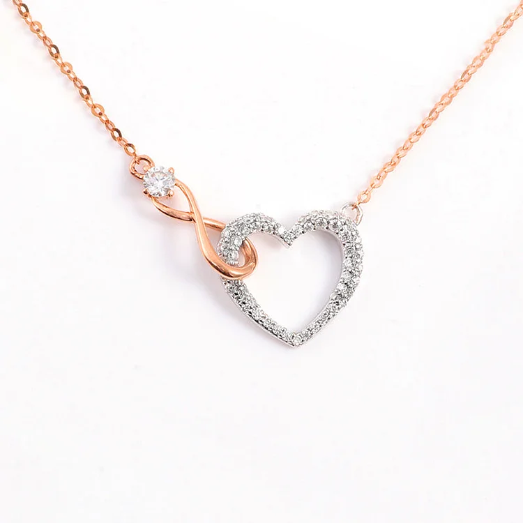 S925 I'll Miss You Until We Meet Again Infinity Heart Necklace