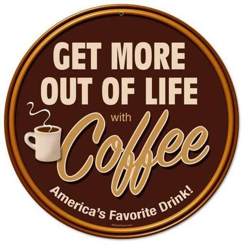 Coffee- Round Shape Tin Signs/Wooden Signs - 30*30CM