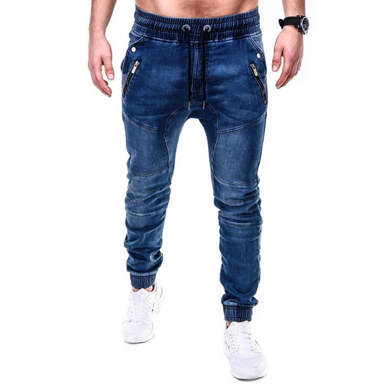 Men's Casual Washed Denim Pencil Pants