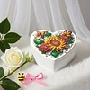 Sonnenblume DIY Diamond Painting herzförmige Schmuckschatulle dekorativer Aufbewahrungskoffer