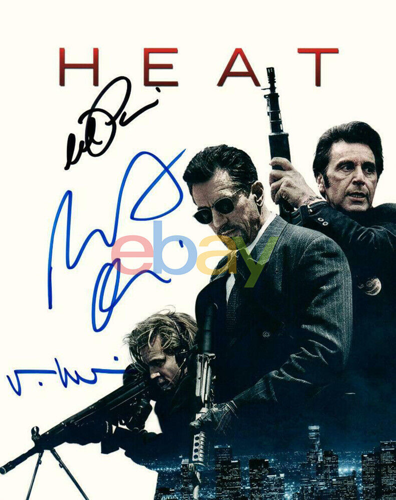 Heat Cast Val Kilmer Al Pacino Robert DeNiro Autographed Signed 8x10 Photo Poster painting repri