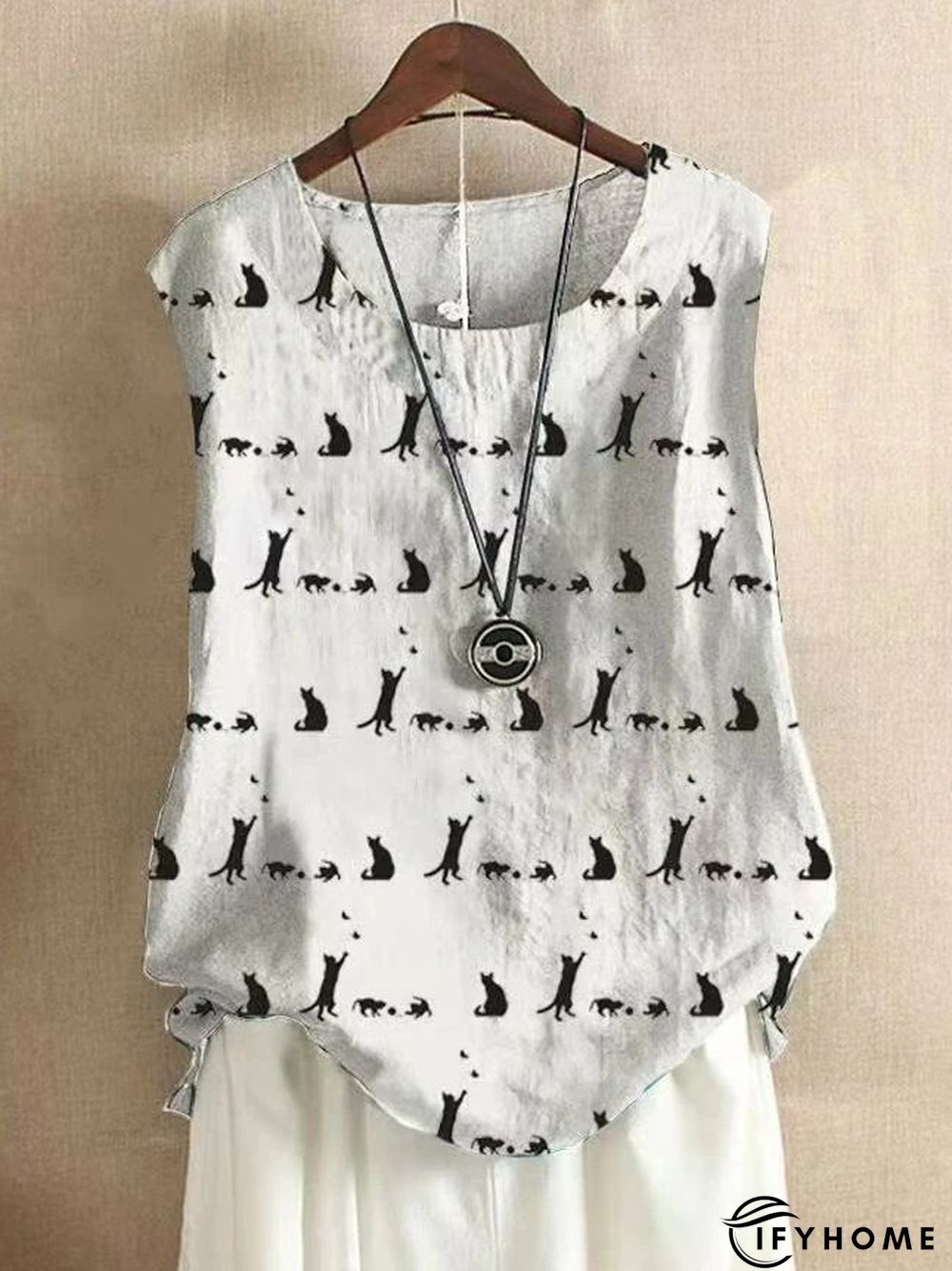 Cotton-Blend Sleeveless Top | IFYHOME