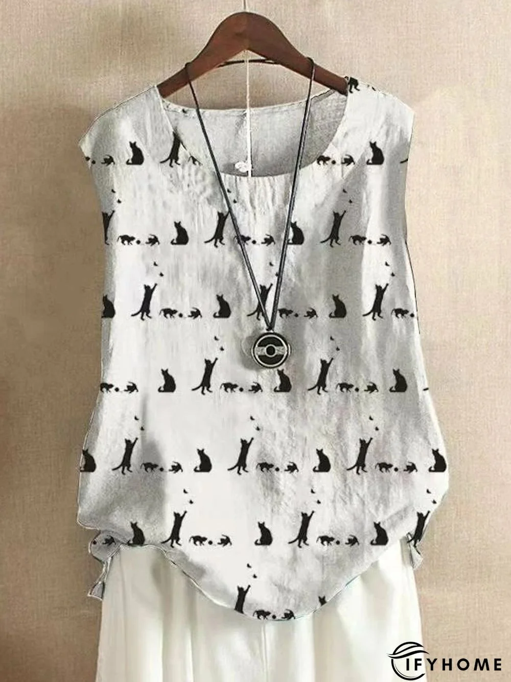 Cotton-Blend Sleeveless Top | IFYHOME