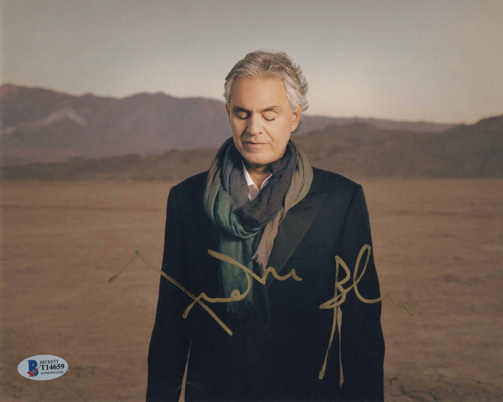 ANDREA BOCELLI SIGNED AUTOGRAPH 8X10 Photo Poster painting - BLIND OPERA SINGER, LEGEND BECKETT