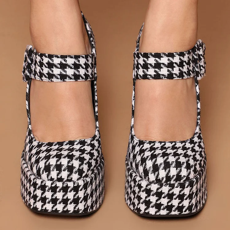 Houndstooth sale pumps heels