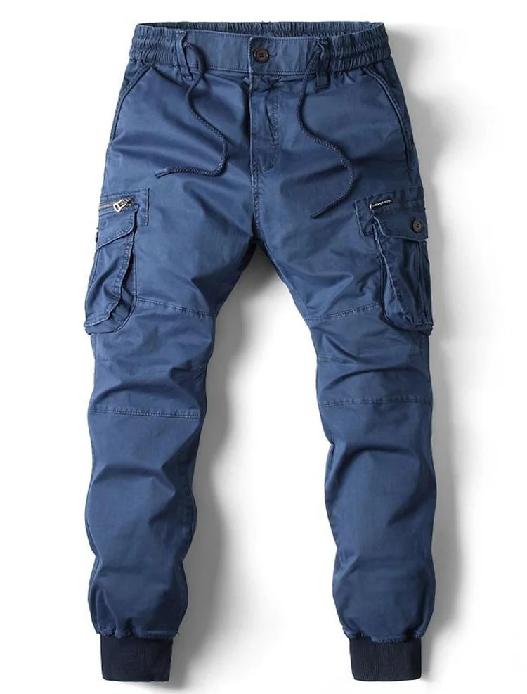Men's Cargo Pants Drawstring Elastic Waist Multi Pocket Daily Classic
