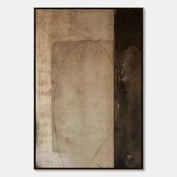 FRAGMENTED MEMORY: Wabi Sabi Style Textured Abstract Painting（Canvas painting）