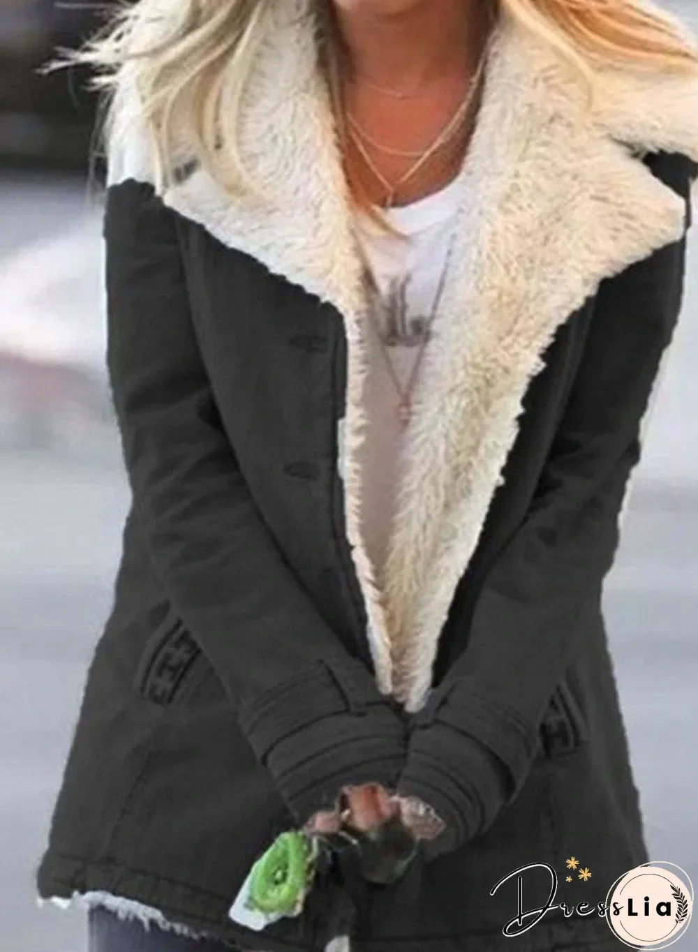 Women's slim mid-length thick coat