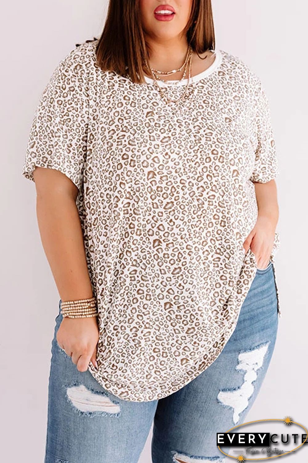 Plus Size Leopard Shift Tee