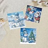 6pcs Diamond Painting Xmas Snowman Greeting Cards Congratulations Cards & Gifts
