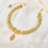 Wotian Jade Bracelet Porte-bonheur en Feuille d'Or