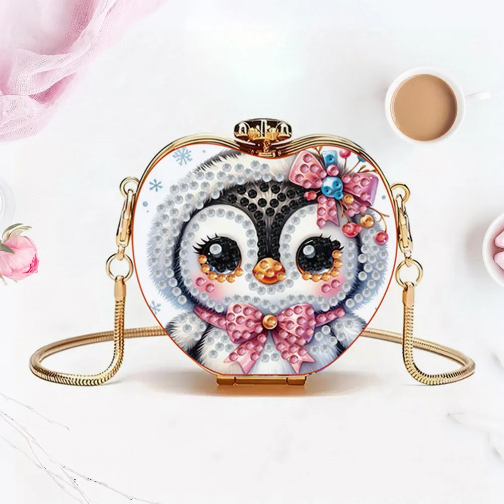 Penguin DIY Diamond Painting Shoulder Bag for Coins Lipstick Earphones Gifts