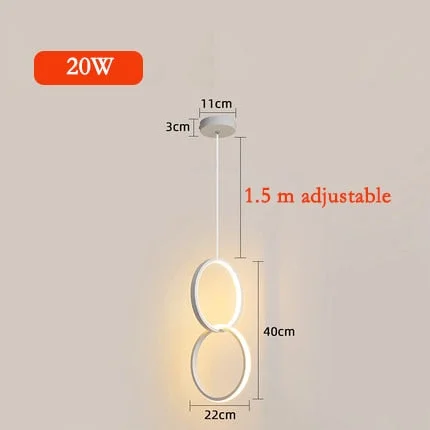 Ring pendant light minimalist /creative /personality bedroom bedside LED pendant lights long line hanging lamp