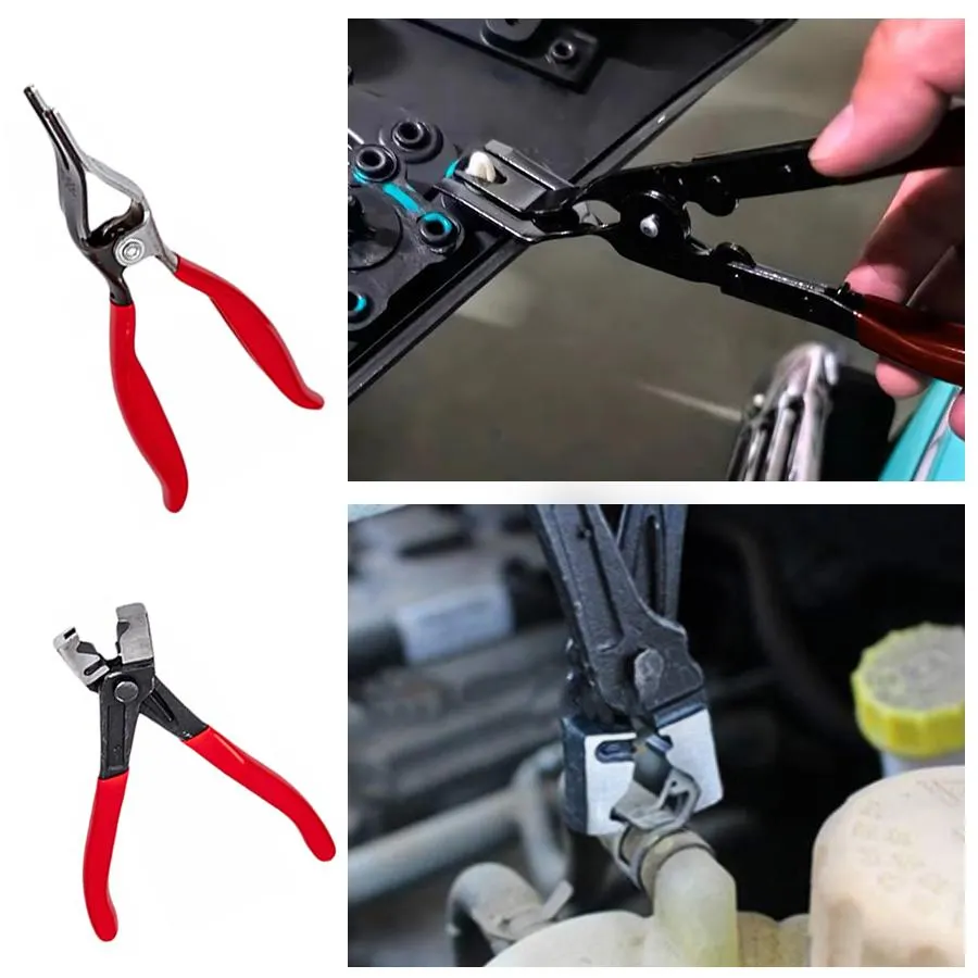 9PCS Hose Clamp Pliers, Automotive Pliers Kit,Long Reach Hose Clamp Tool Remover for Water Hose and Automotive Coolant Radiator Heater with Flexible Wire Long Reach Hose Clamp and Flat Band Pliers #summerfinds