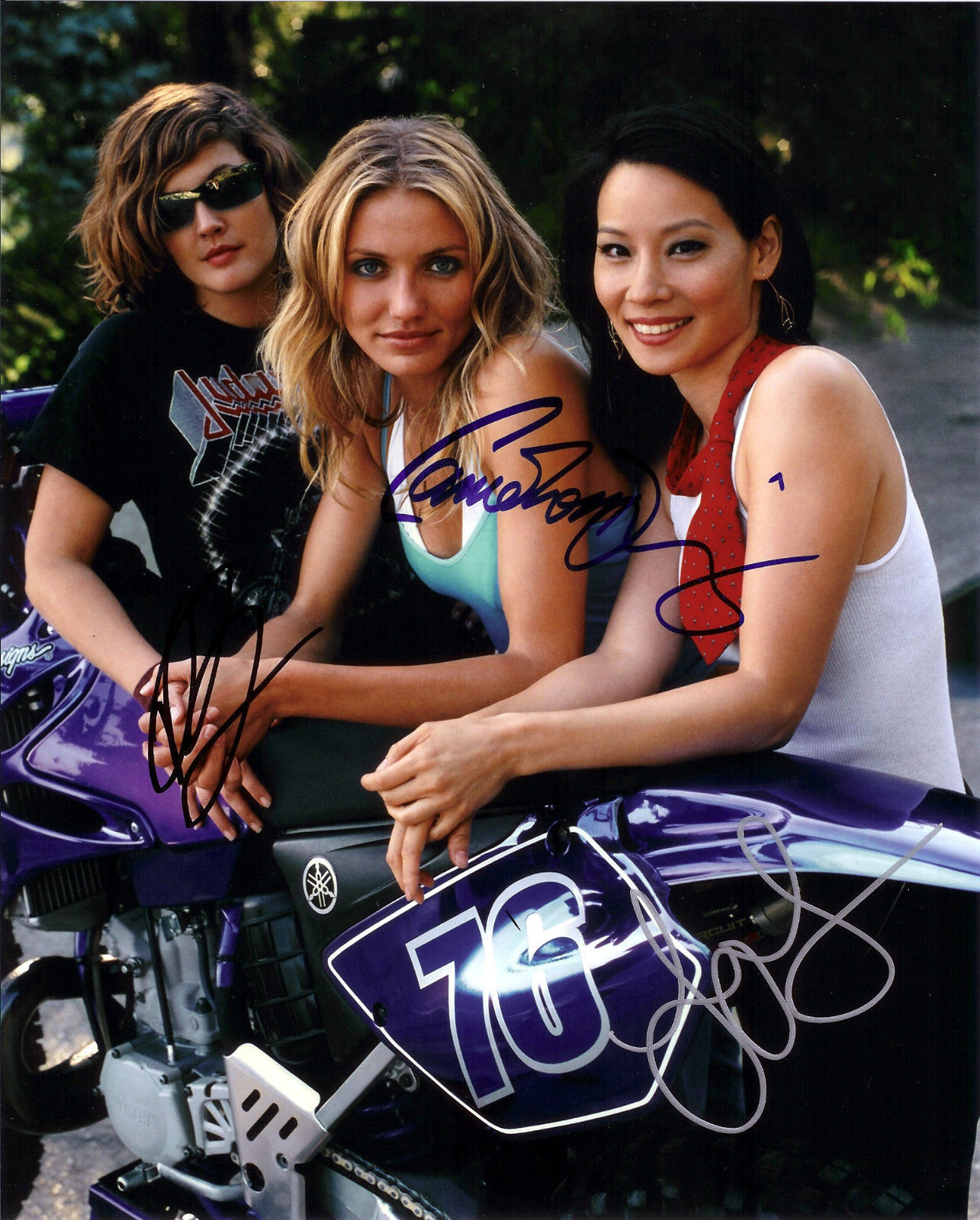 CHARLIES ANGELS LIU BARRYMORE DIAZ AUTOGRAPH SIGNED PP Photo Poster painting POSTER