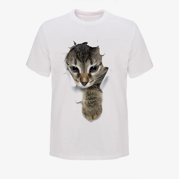 Smiledeer  3D Kitten Print T-Shirt for Men and Women