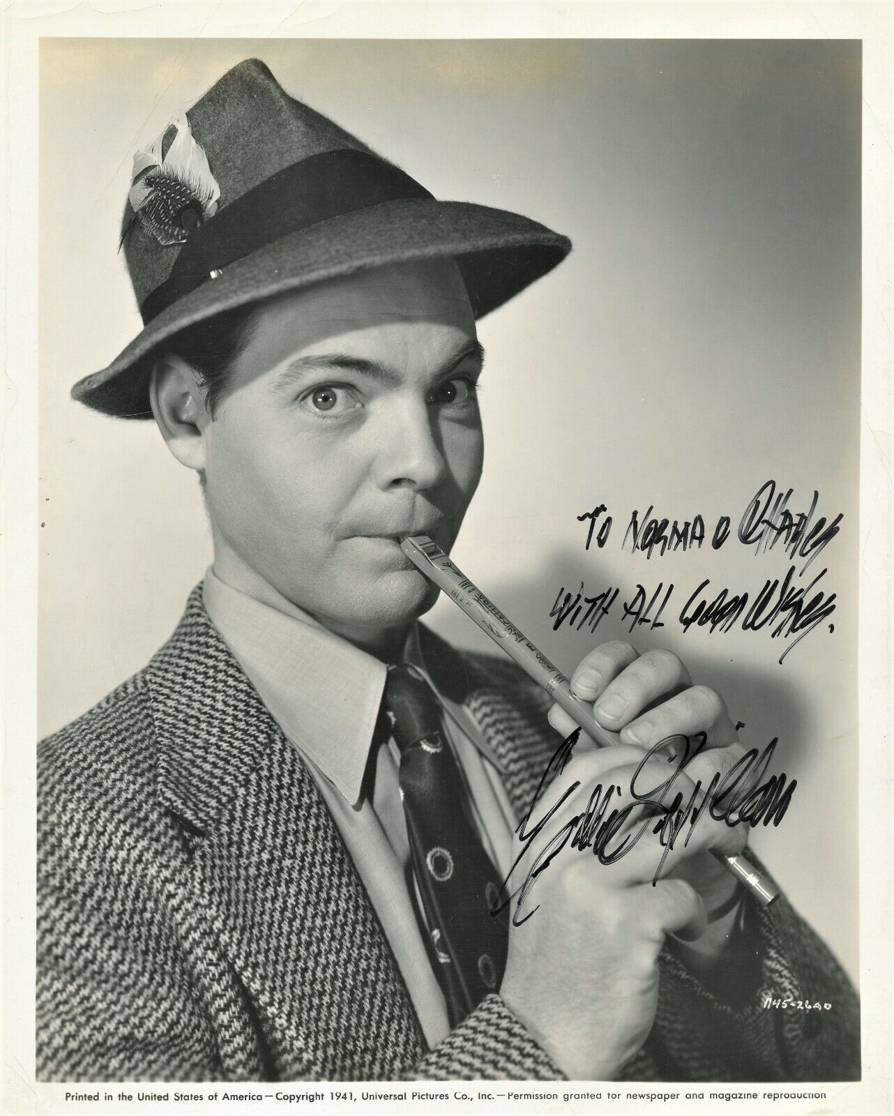 EDDIE QUILLAN Signed Vintage Photo Poster painting