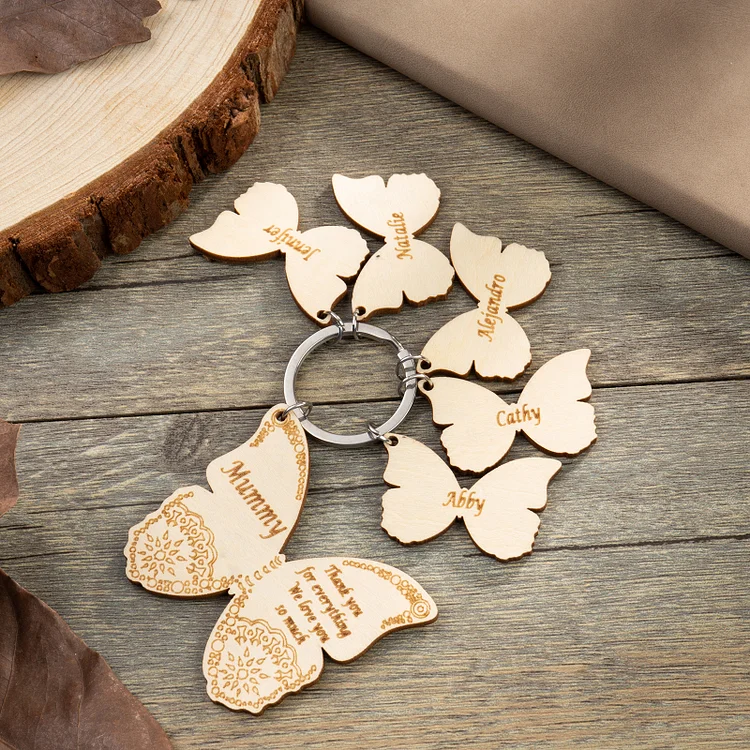 Personalised deals butterfly keyrings