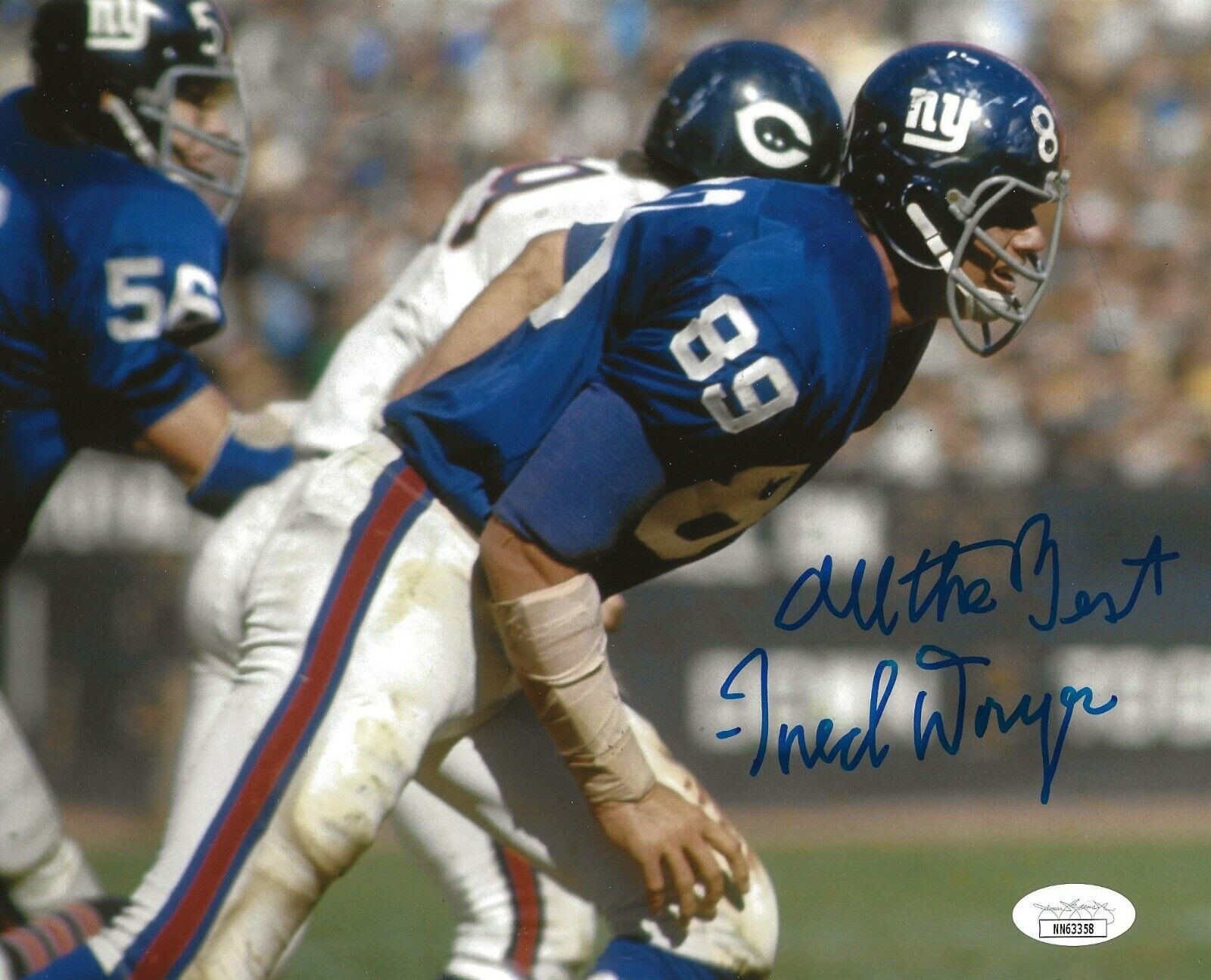 Fred Dryer signed New York Giants 8x10 Photo Poster painting autographed JSA