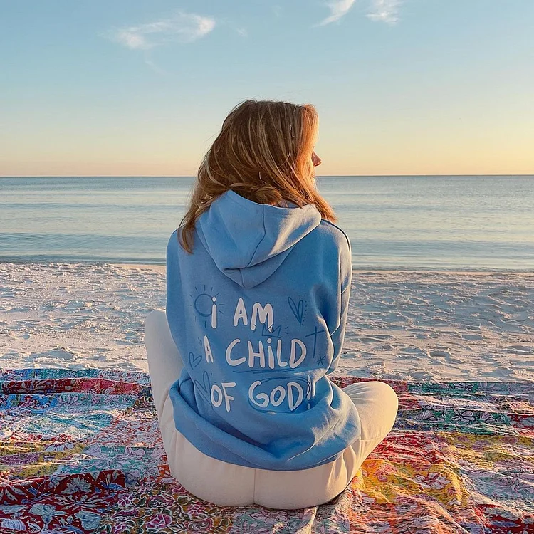 I Am A Child Of God Graphic Print Women's Pullover Hoodie