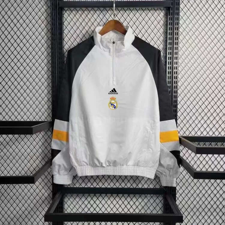 2023/2024 Real Madrid white pullover windbreaker