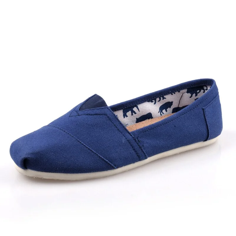 Qengg Blue Men Loafers Shoes Canvas Casual Flats Breathable Slip On Driving Shoes Soft Comfortable Plimsolls Shoes Men Casual