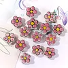 Lovely Painting Pink Flower Butterfly Beads DIY Jewelry Accessories