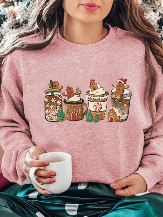 Long Sleeve Crew Neck Gingerbread Sweatshirt