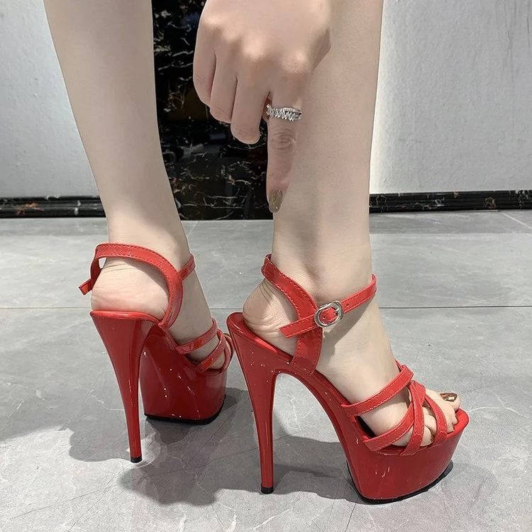 Yyvonne High Heel Fine Sandals Female Toe Waterproof Waterproof Table Sexy Model Show Night Shop Thick Sole Mature High Heels