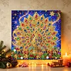 DIY Special Shape Diamond Painting Pearl Art With Inner Frame Kit 25x25cm(Light-up Christmas Peacock)