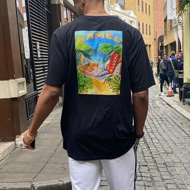 Mens Vintage round neck printed short-sleeved t-shirts