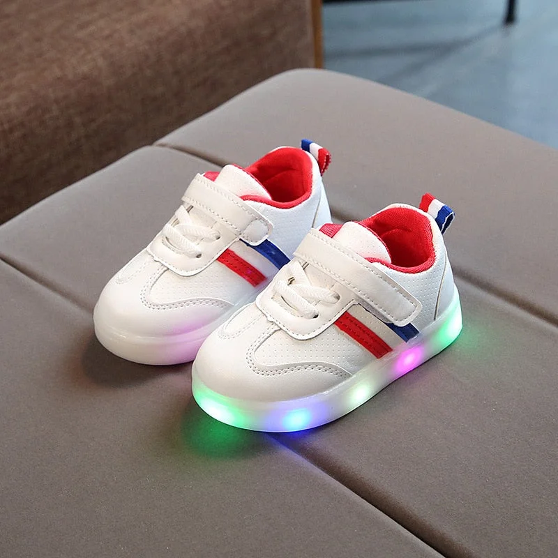 Size 21-30 Children LED Shoes for Boys Glowing Sneakers for Baby Girls Toddler Shoes with Light up sole Luminous Sneakers tenis