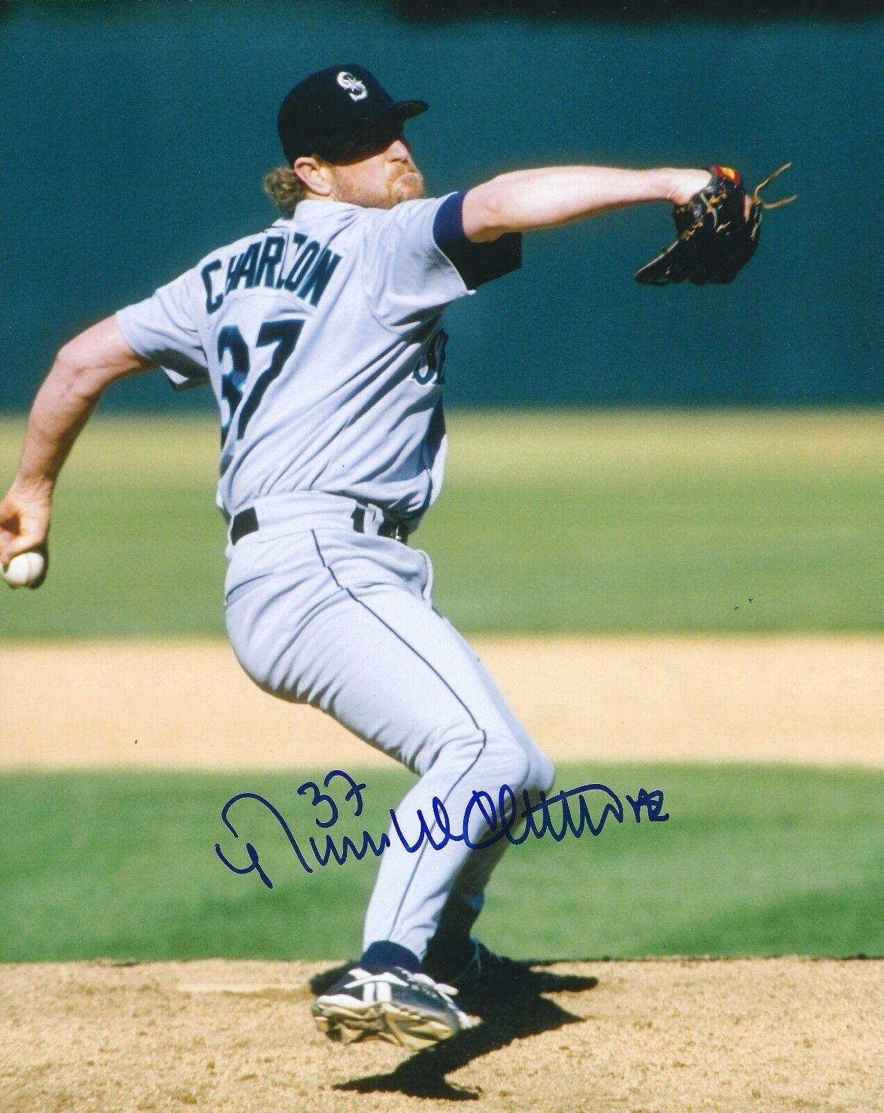 Signed 8x10 NORM CHARLTON Seattle Mariners Autographed Photo Poster painting - COA