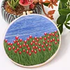 【Limited Stock Sale】Dutch Tulips-DIY Embroidery Kit with Pattern Cotton Threads Needles Hoop 35*35cm/13.78*13.78in tapestrymarket