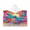 DIY Diamond Art Tissue Box Holder PULeather Crystal Mosaic Desktop Organizer Bag Resin Rhinestone Storage Organizer Gem Art Home Office Decor Craft Gift for Women