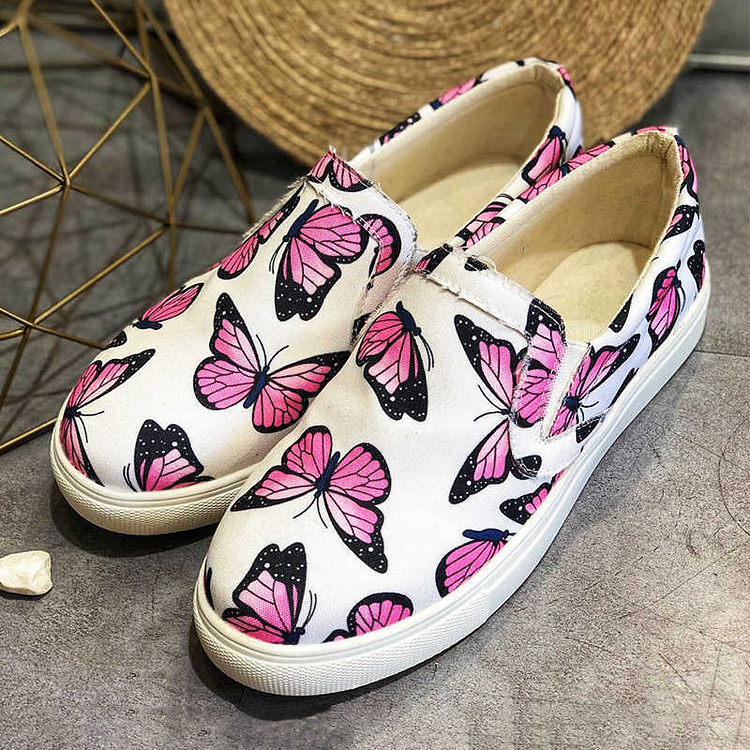 Women Slip On Butterflies Casual Loafers -loafers