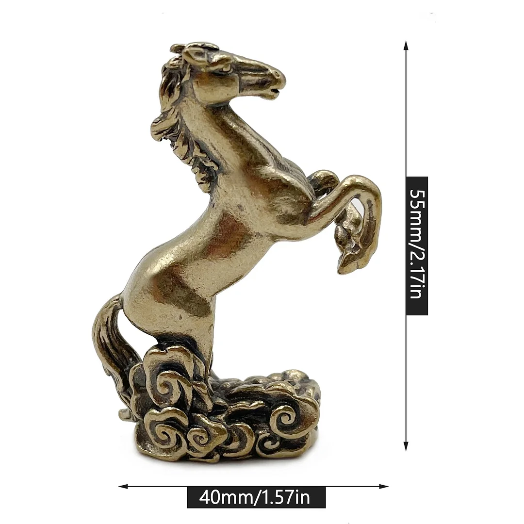 Copper Running Horse Sculpture Ornaments Retro Brass Animal Feng Shui Small Statue Office Desk Home Decorations Figurines