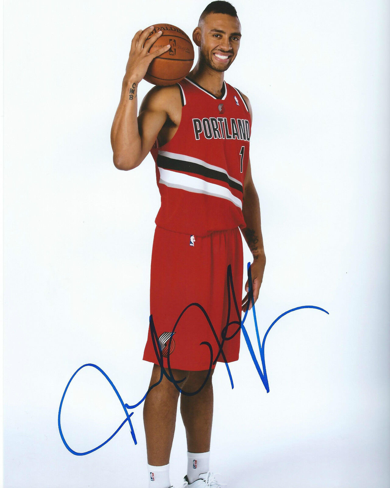 Jared Jeffries *PORTLAND TRAILBLAZERS* Signed 8x10 Photo Poster painting J2 COA GFA