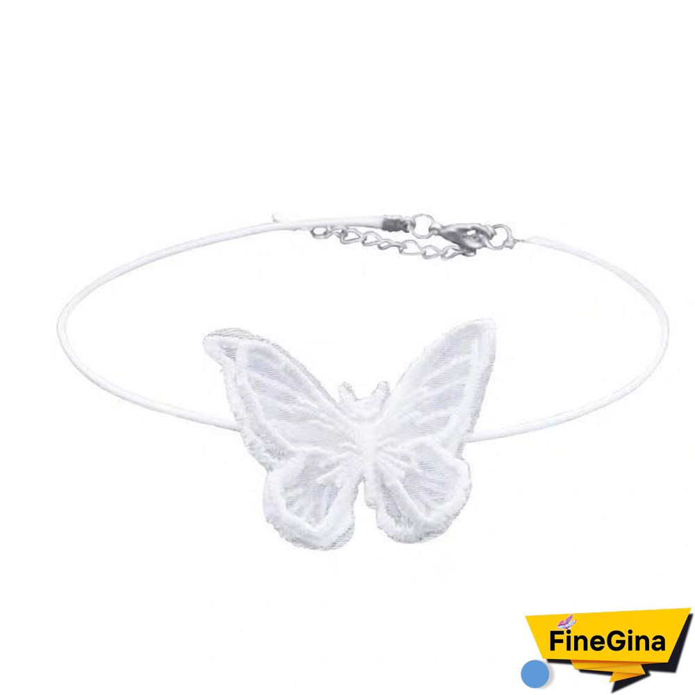 Lace Butterfly Pattern Choker Necklace