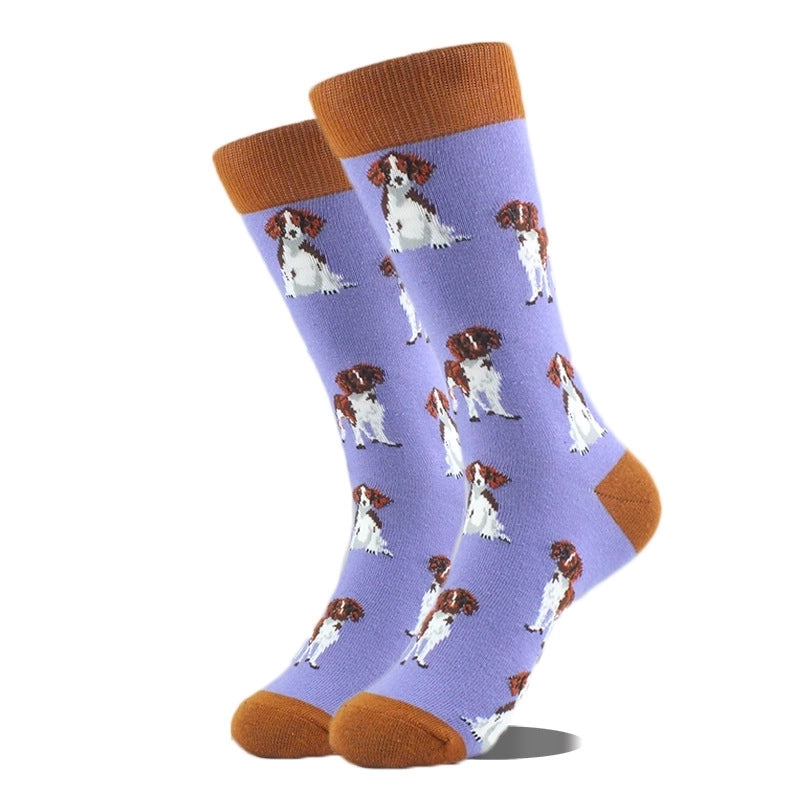 Unisex Cute Printing Animal Color Block Cotton Ankle Socks A Pair