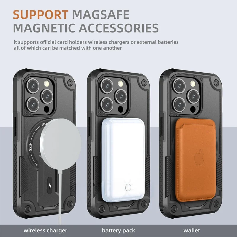 Armor Magnetic Invisible Bracket Apple Phone Case