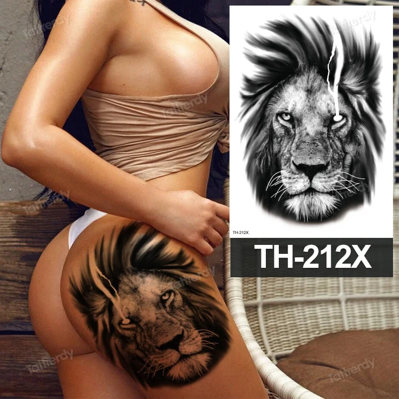 DIY Forest Design Waterproof Fake Temporary Tattoo Wolf Sexy Women Body Art Arm Tattoos Paper For Men Boys Girls Tatoo Large Big