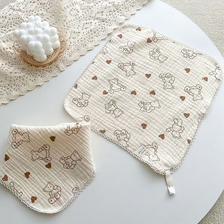 Baby Bear Heart Square Towel