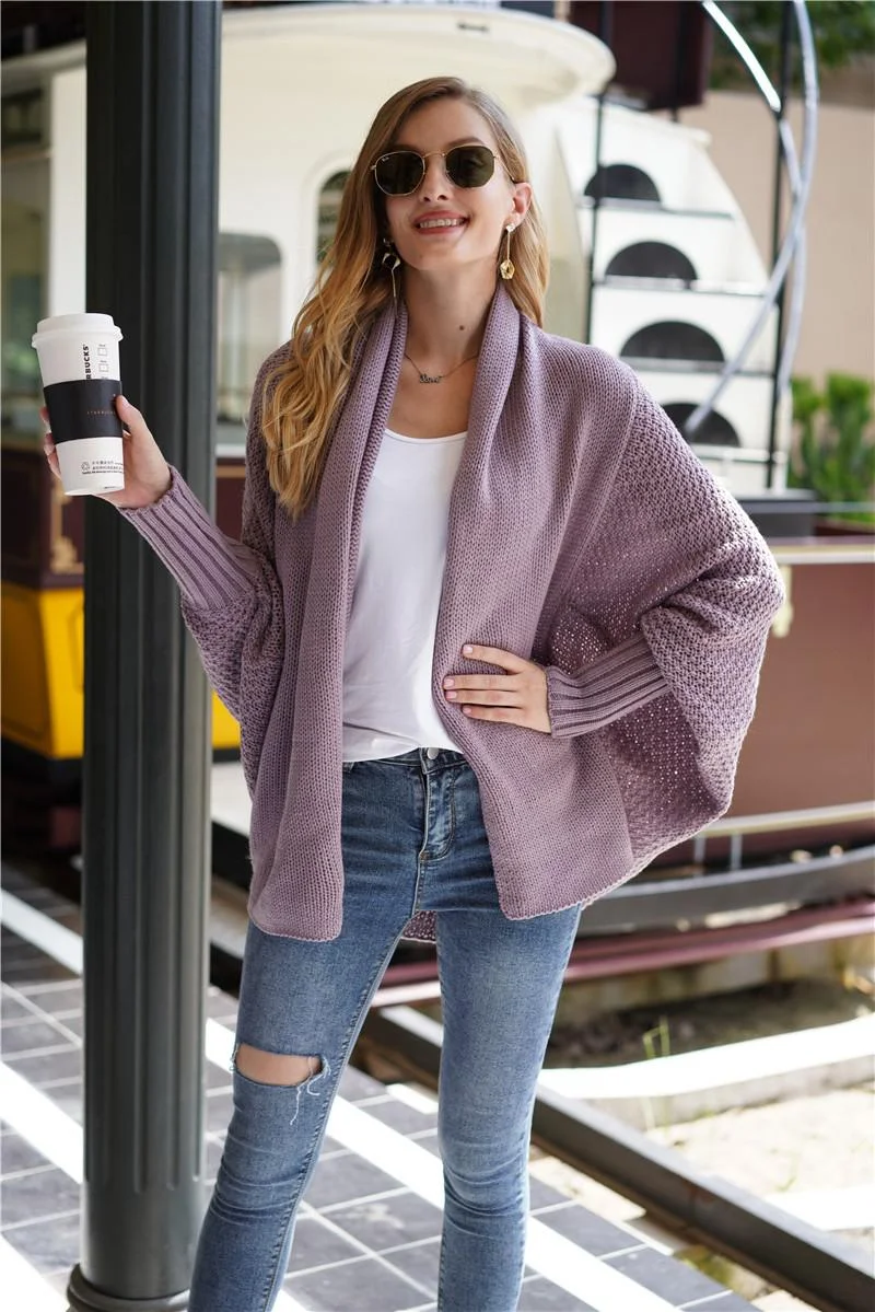 2020 Autumn Winter Knitted Cardigan For Women Long Sleeve Fashion Loose Korean Ladies Sweaters Vintage Cardigan Knit Coat Femme