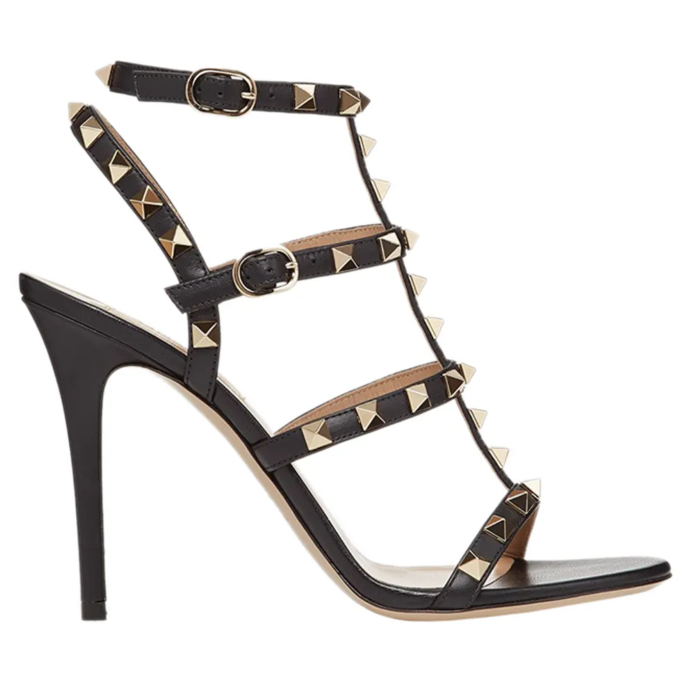 100mm Women's Rivets Stiletto Heels Party Daily Summer Sandals-vocosishoes