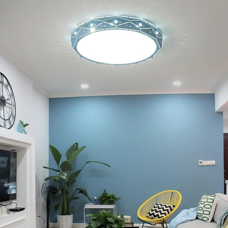 Circular Flush Mount Drum Light LED Ceiling Light - Appledas
