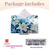 Lilies and Birds DIY PU Diamond Painting Tissue Box Kit Desktop Tissue Holder with Rhinestone Diamond Desk Decorative Tissue Box for Adults Desktop Storage Organizer