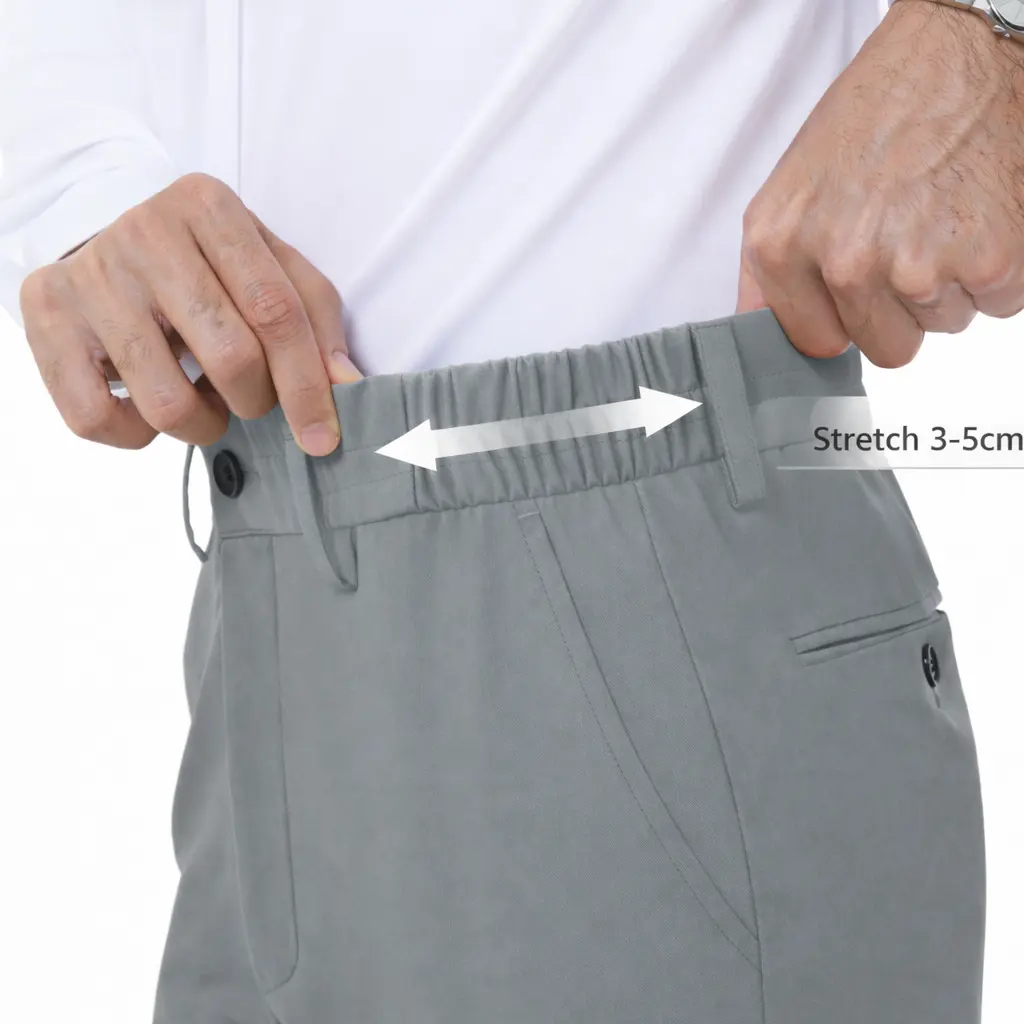 Alimens&Gentle Men's Stretch Dress Pants No Iron Golf Pants Expandable Waist Flat Front Business Casual Formal  Pants