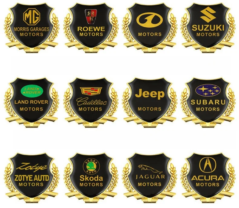 Car triangular window zinc alloy wheat ear car sticker(2PCS)